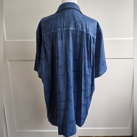 Denver Hayes Men's Classic Blue Casual Xl Shirt  Fish Theme, Fathers Day Gift! - Picture 2 of 8
